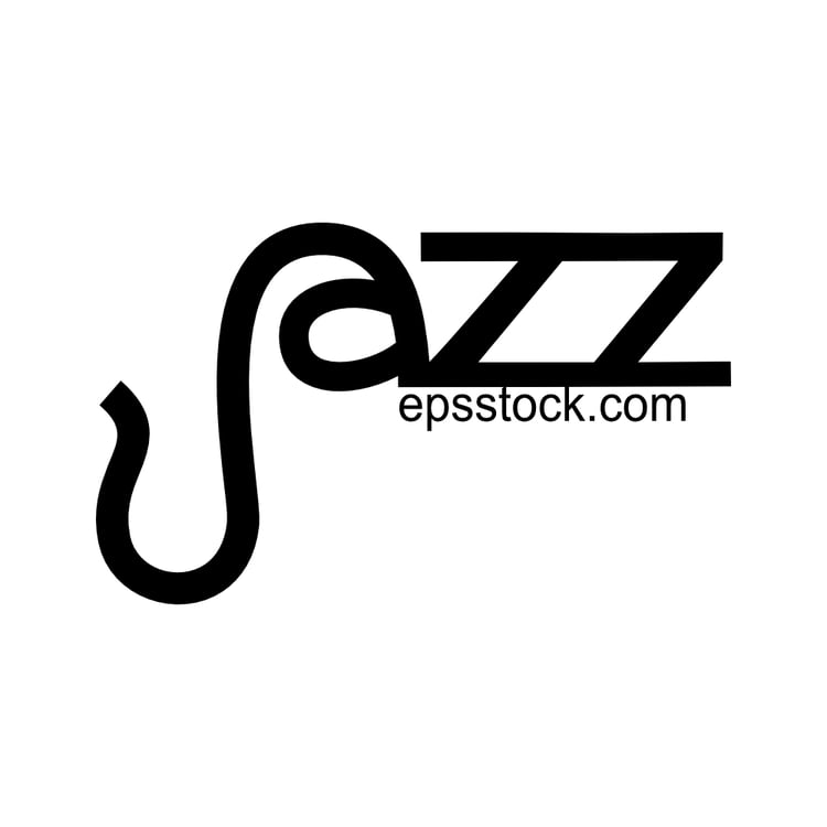 jazz inscription, black isolated vector silhouette