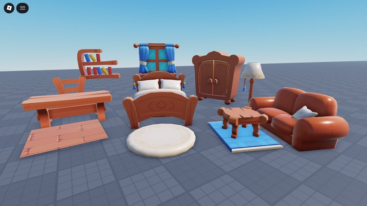 Roblox wooden furniture low poly