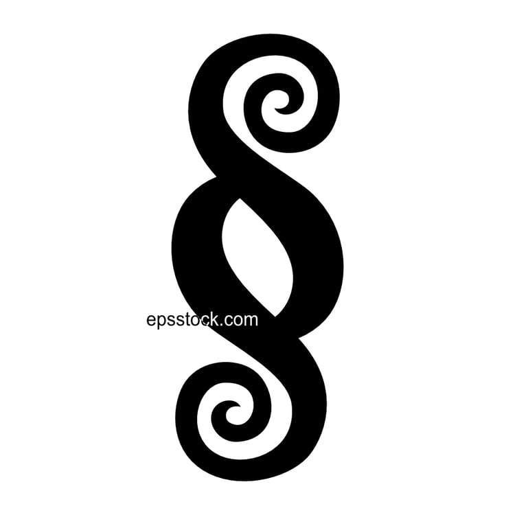 paragraph § symbol, black isolated vector silhouette
