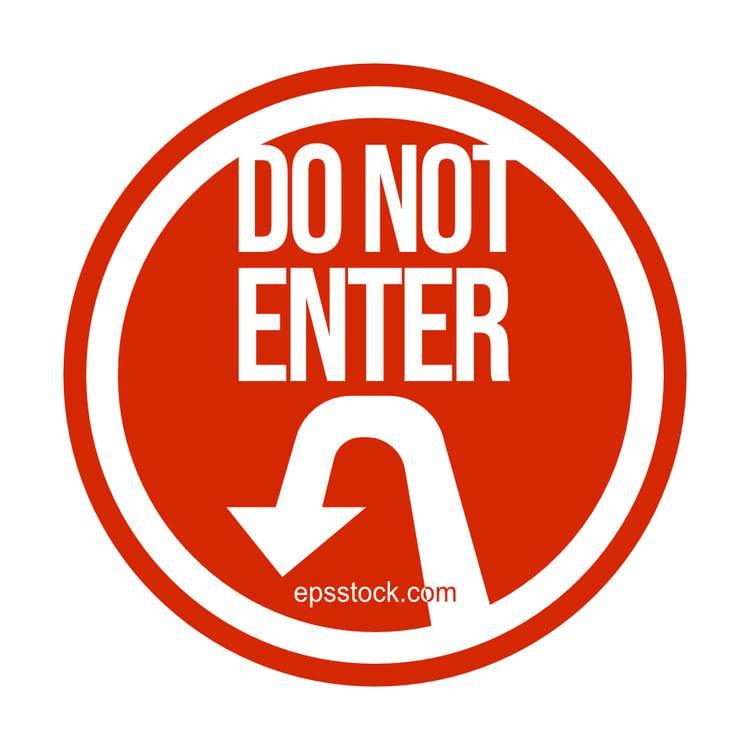 do not enter sign, red isolated vector silhouette