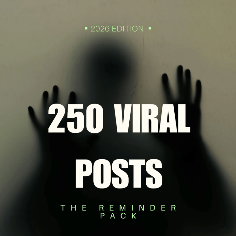The Reminder Pack 250 Viral Posts 2026 Edition Cover Page