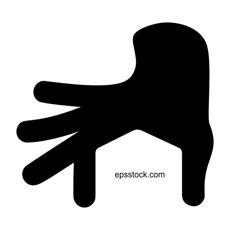 House from hand, black isolated vector silhouette