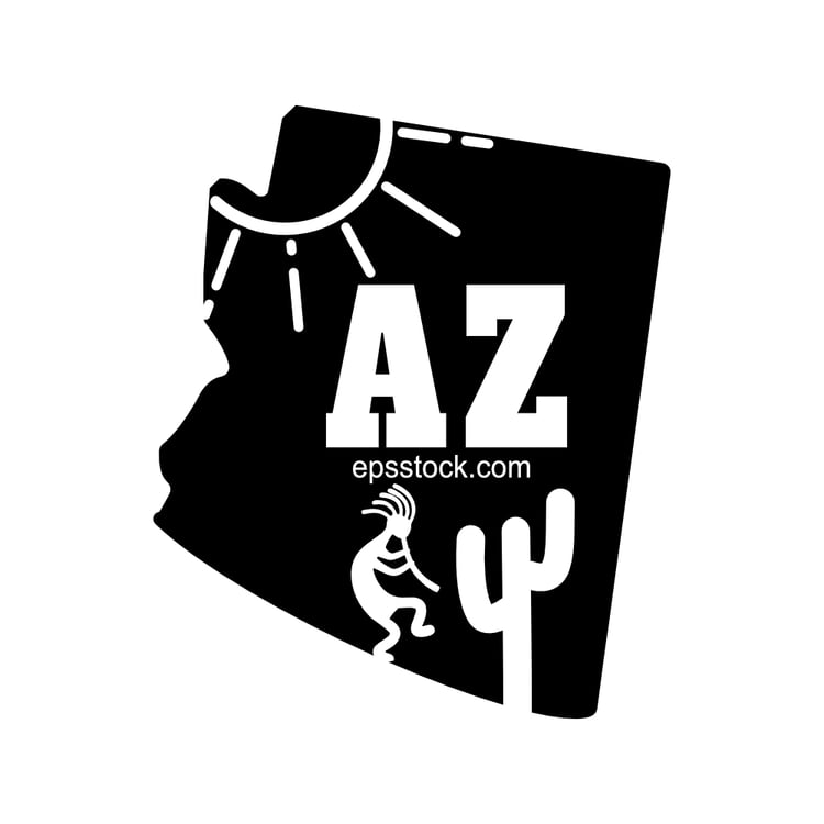arizona logo, black isolated vector silhouette