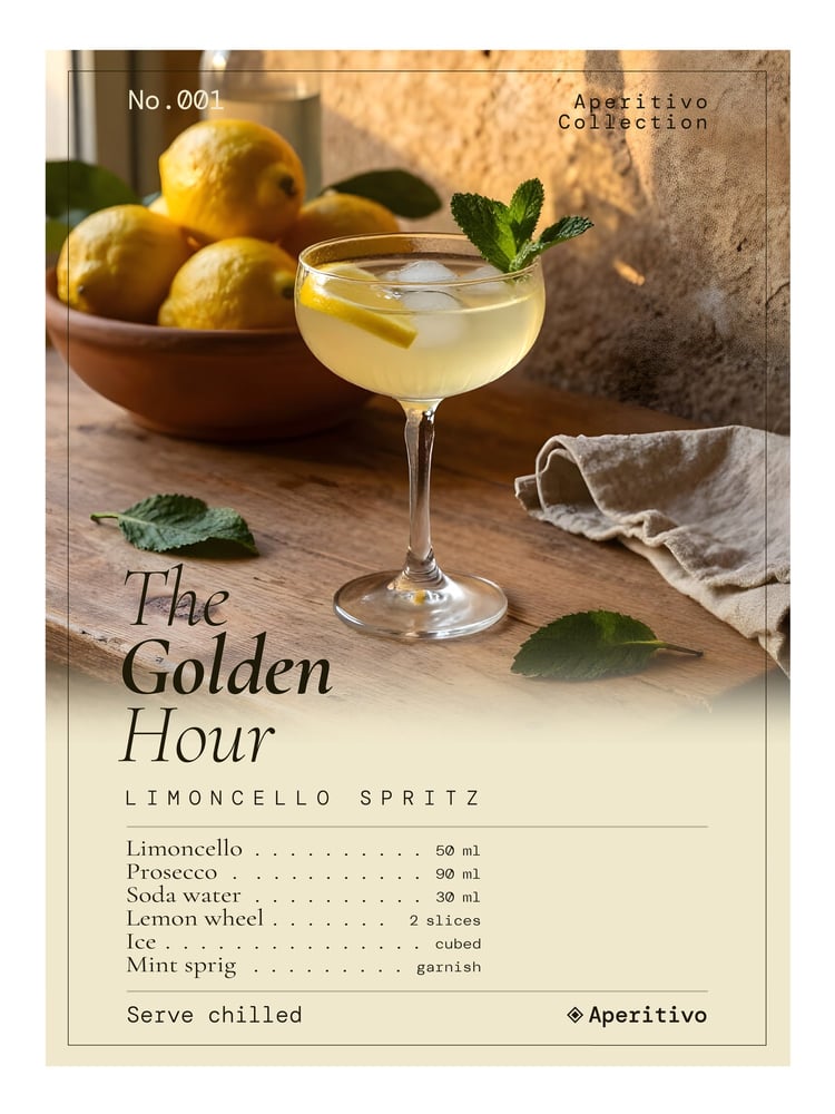 Limoncello splits poster and recipe