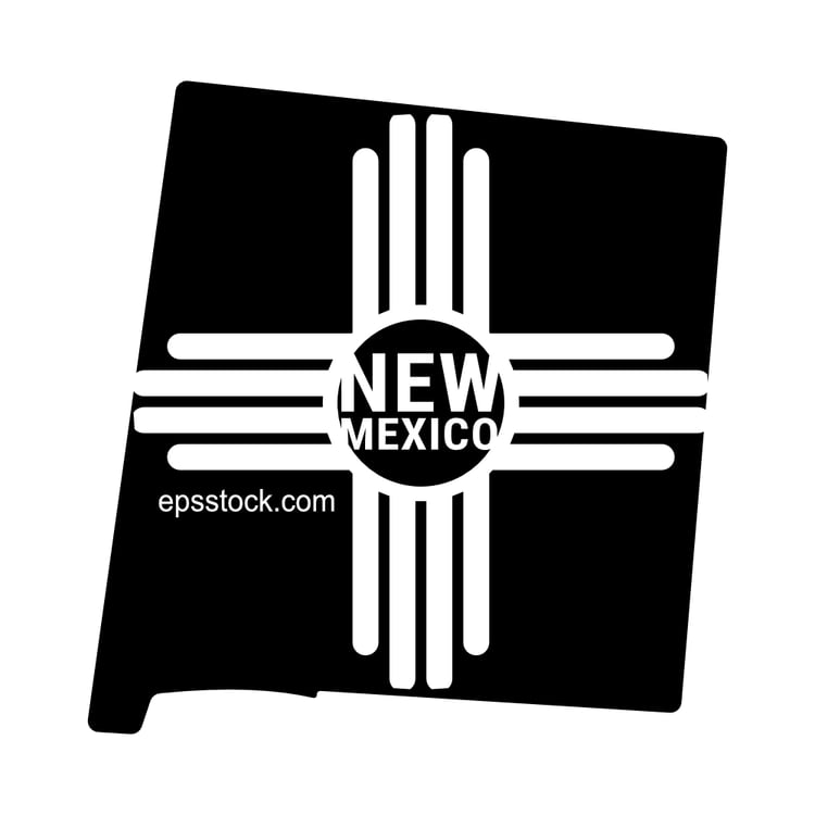 New Mexico state symbol, black isolated vector silhouette