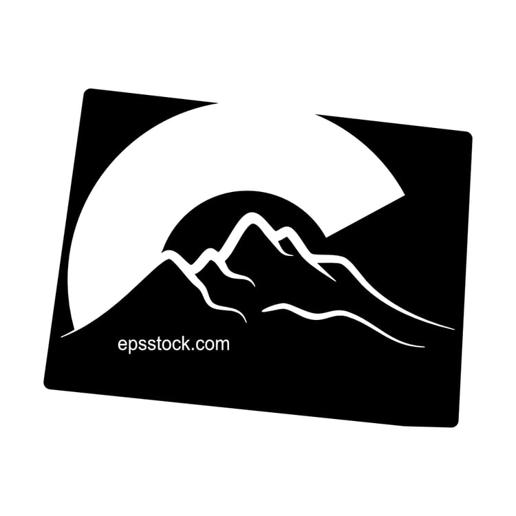 Colorado state symbol, black isolated vector silhouette