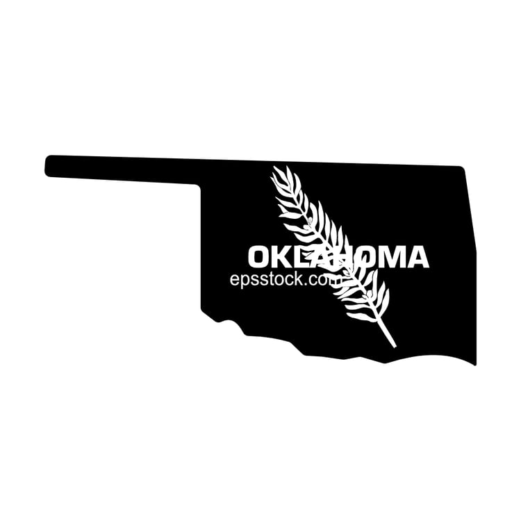 Oklahoma state symbol, black isolated vector silhouette