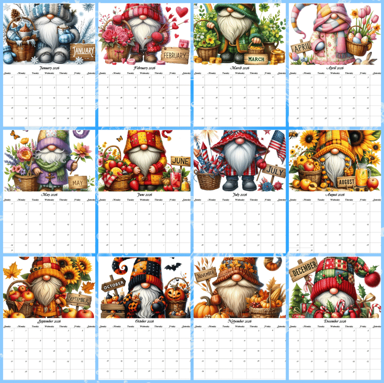 2026 Gnomes Calendar