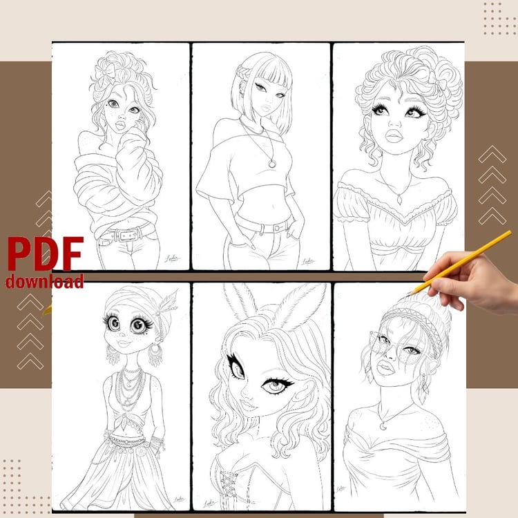 30 Illustrations Femme PNG, Pack Clipart Féminin, Dessin Portrait Femme, Usage Commercial, Cadeau Fête des Mères, Art Numérique Minimaliste, Graphismes Créateurs de Contenu.