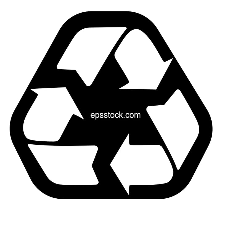 recycle sign, black isolated vector silhouette