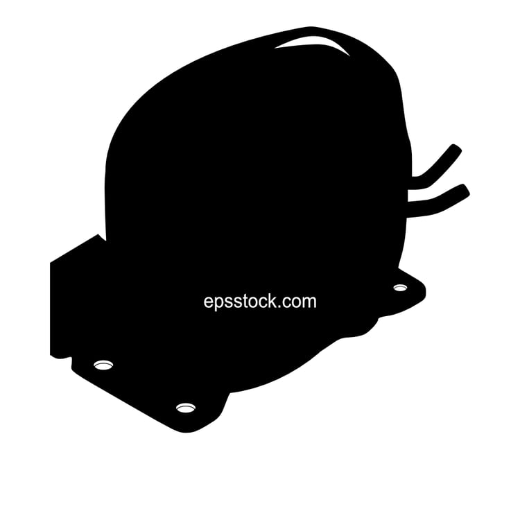 compressor symbol, black isolated vector silhouette