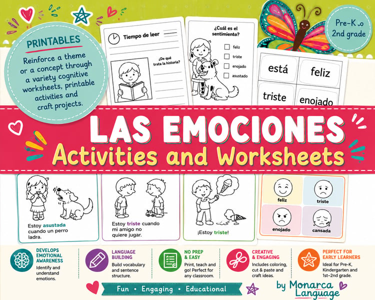 Feelings Spanish Lesson - Sentimientos NEW BUNDLE