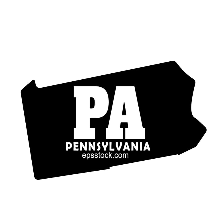 Pennsylvania state symbol, a black isolated vector silhouette