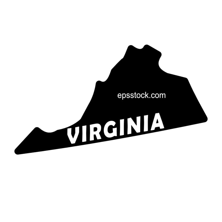 Virginia state symbol, a black isolated vector silhouette