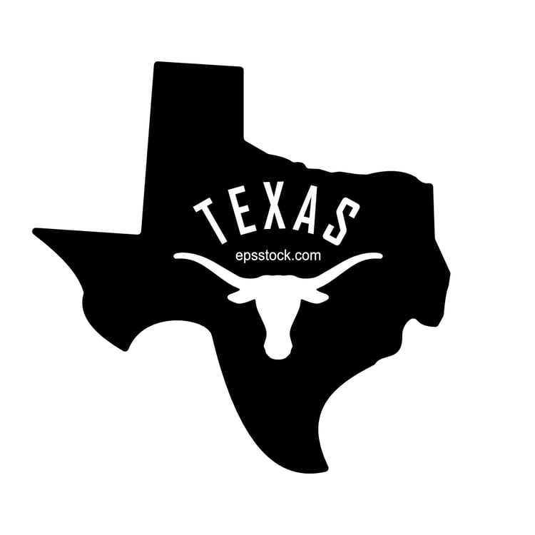 Texas state symbol, a black isolated vector silhouette