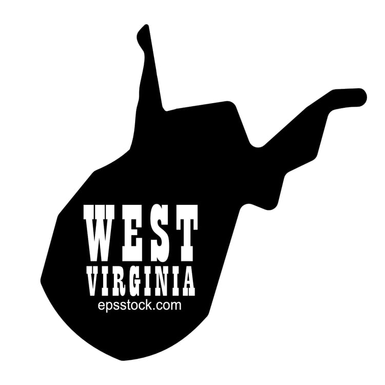 West Virginia state symbol, a black isolated vector silhouette
