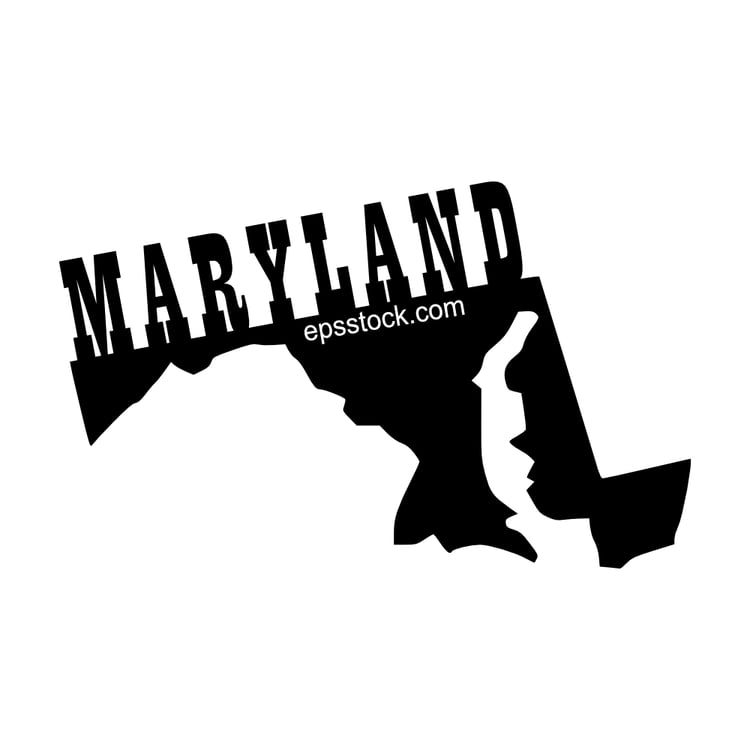 Maryland state symbol, a black isolated vector silhouette