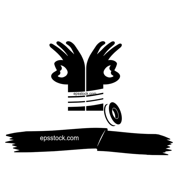 tape symbol, black isolated vector silhouette