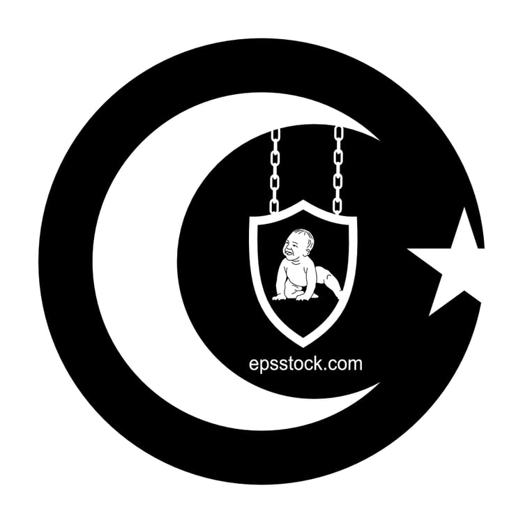 National Sovereignty and Childrens Day, black isolated vector silhouette