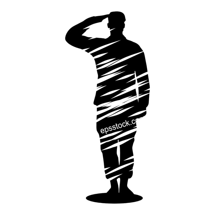 In memory of the fallen soldier, black isolated vector silhouette