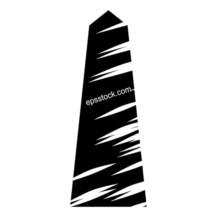 Memorial to fallen soldiers, black isolated vector silhouette