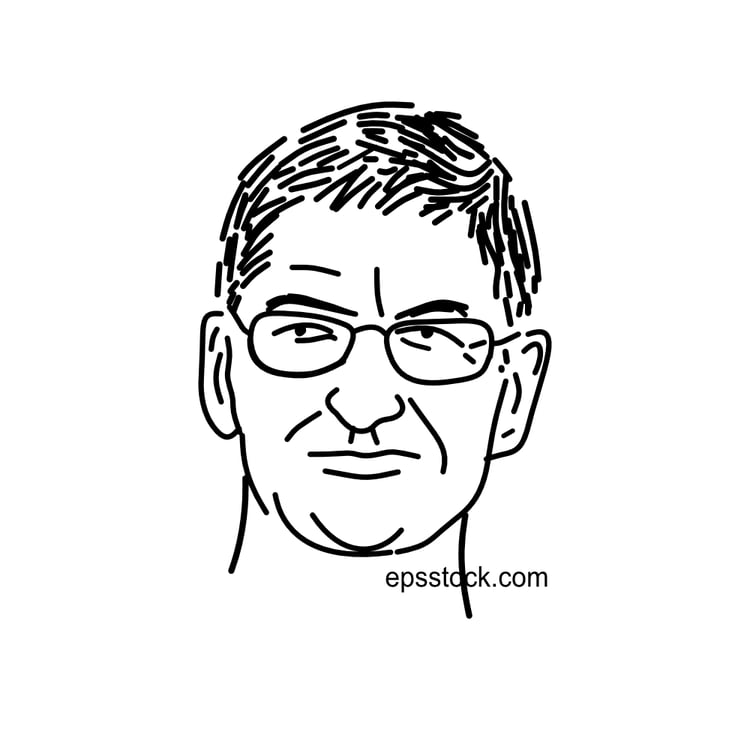 Chief Executive Officer portrait, black isolated vector silhouette