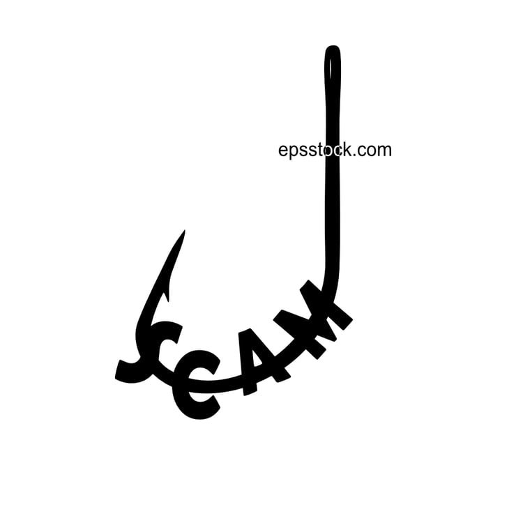 scam symbol, black isolated vector silhouette