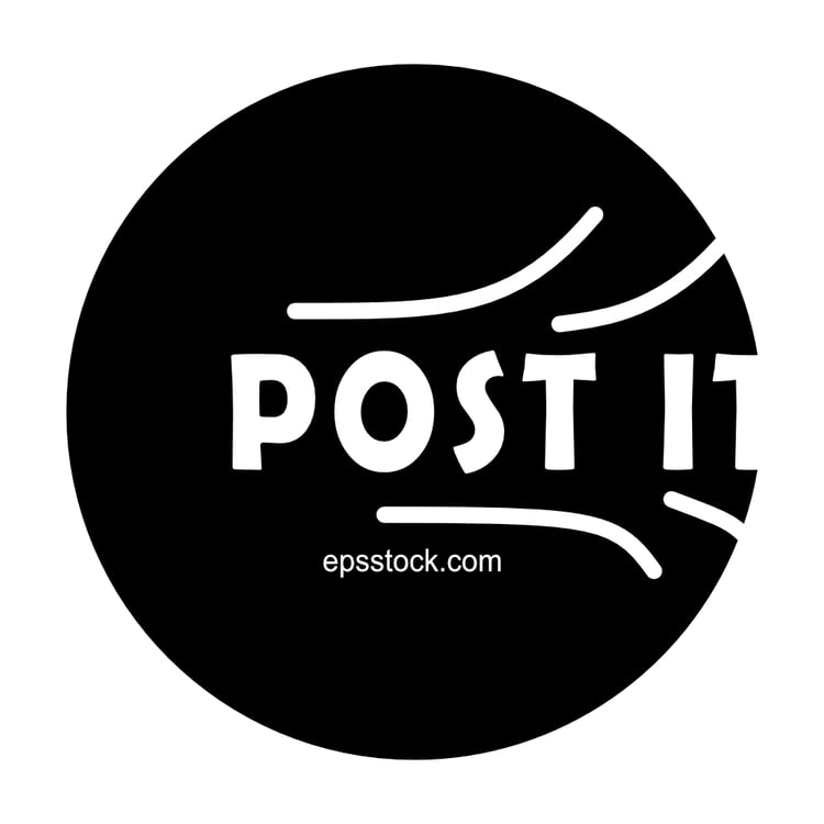post it, black isolated vector silhouette