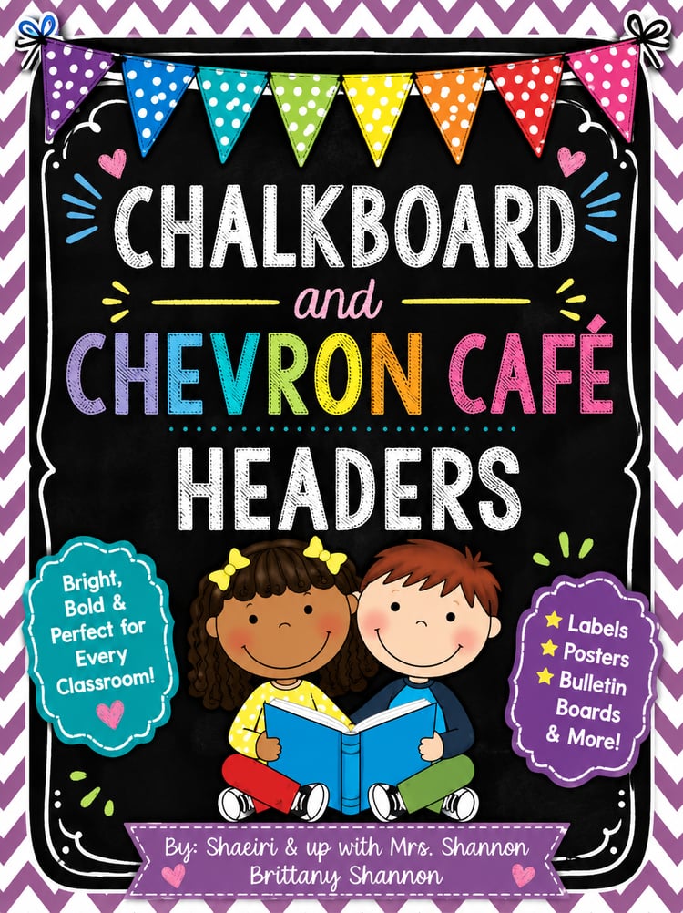 Chalkboard And Chevron Cafe Headers