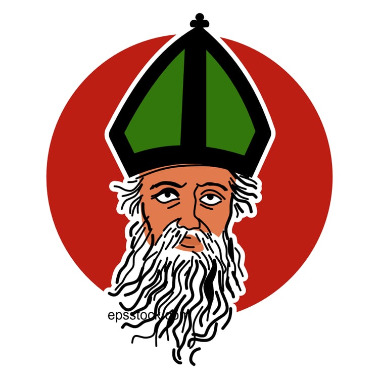 Saint Patrick, color vector illustration