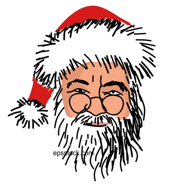 Portrait of Santa Claus, color vector illustration
