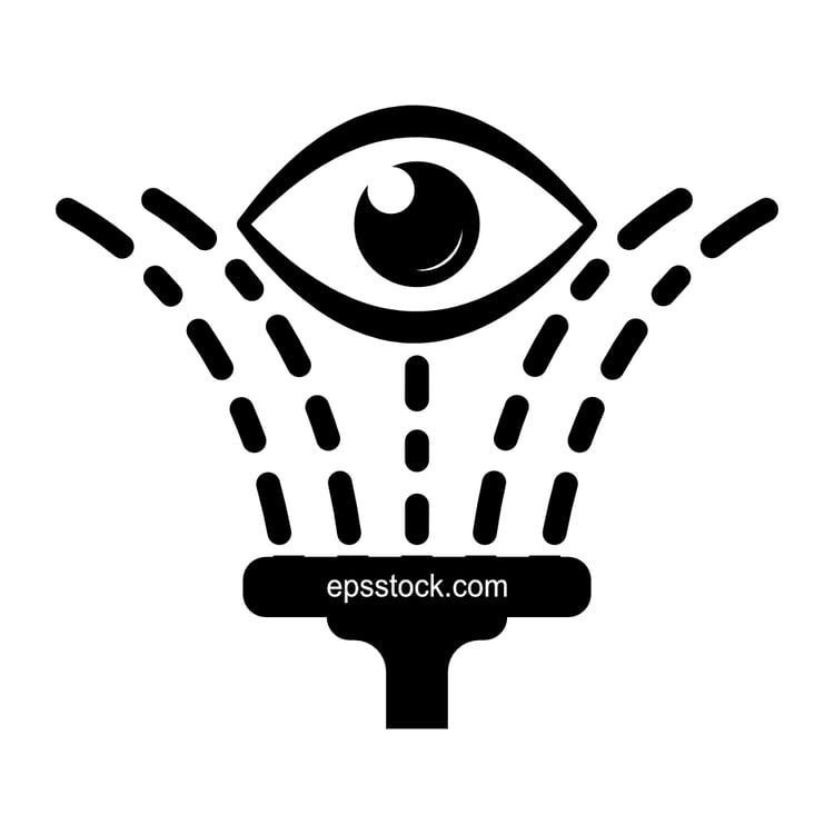 Emergency eye wash, black isolated vector silhouette