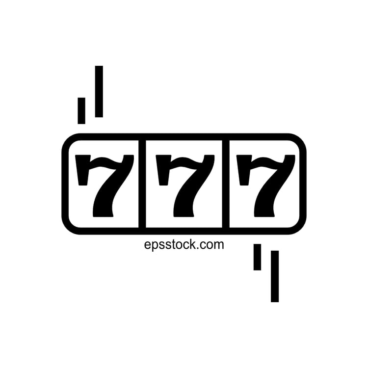 Casino slot machine symbol, black isolated vector silhouette