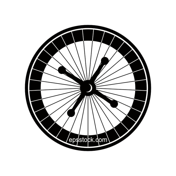Casino Roulette symbol, black isolated vector silhouette