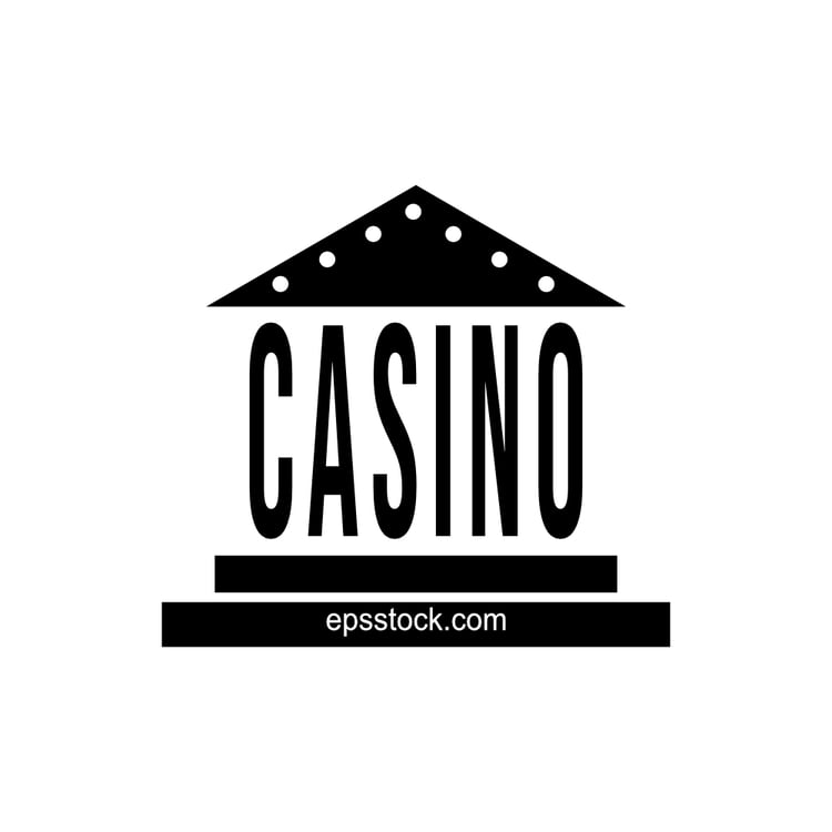 Casino symbol, black isolated vector silhouette