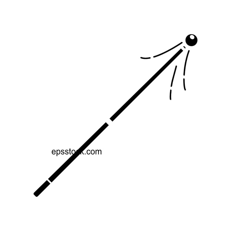 Pool Stick, black isolated vector silhouette