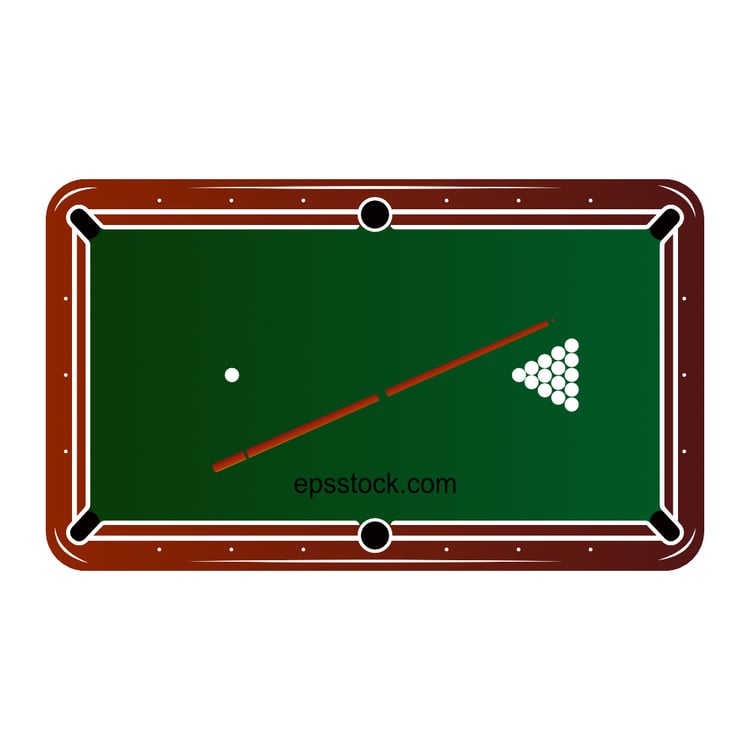 Pool Table Top view, color vector illustration