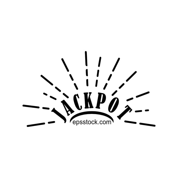 jackpot inscription, black isolated vector silhouette