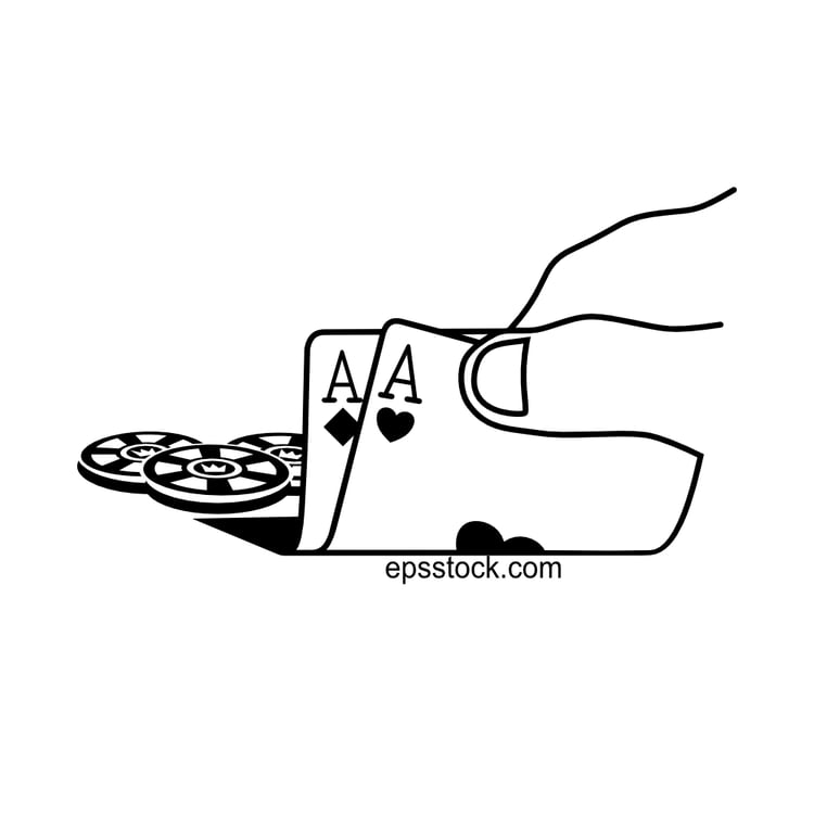 Casino chips, black isolated vector silhouette