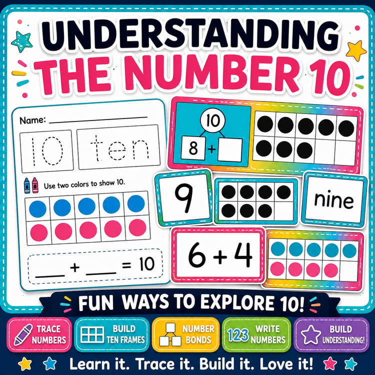 Kindergarten Number Sense Worksheets Math Center Activities Number 10 Practice