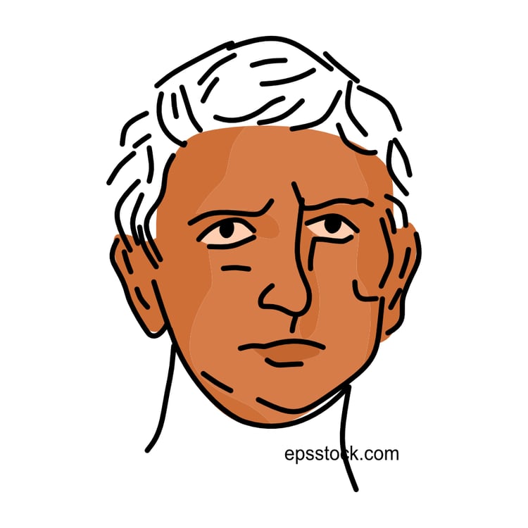 Augustus portrait, color vector illustration