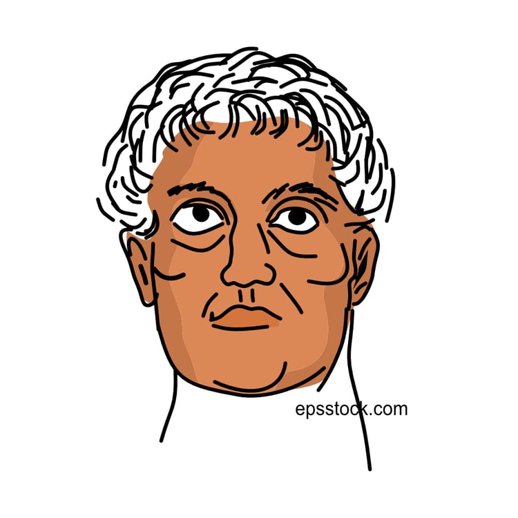 Constantine the Great portrait, color vector illustration