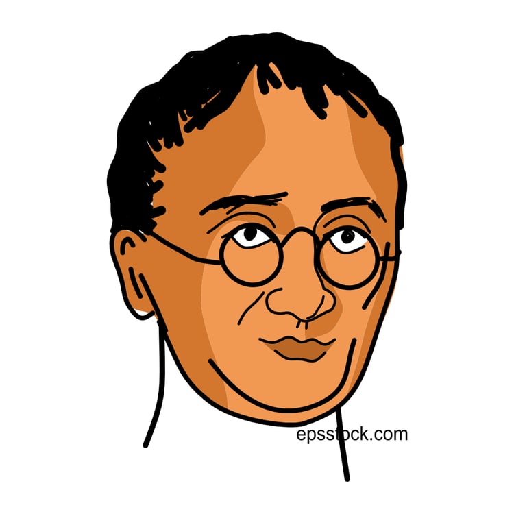 John Dalton portrait, color vector illustration