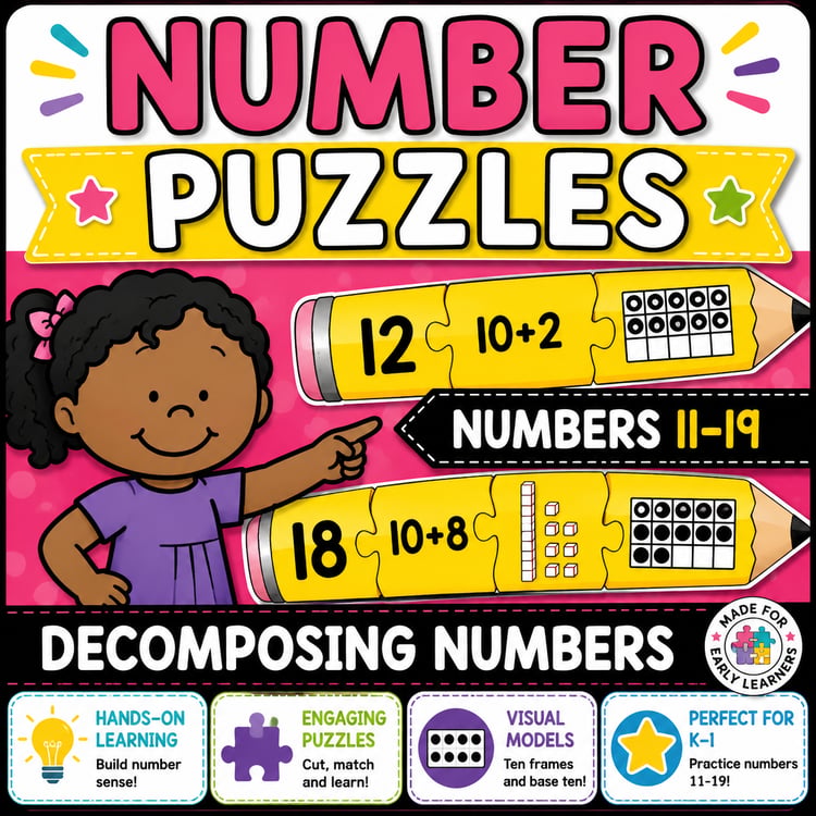 Back to School Activity 1st Grade Math Review Center Decomposing teen Numbers