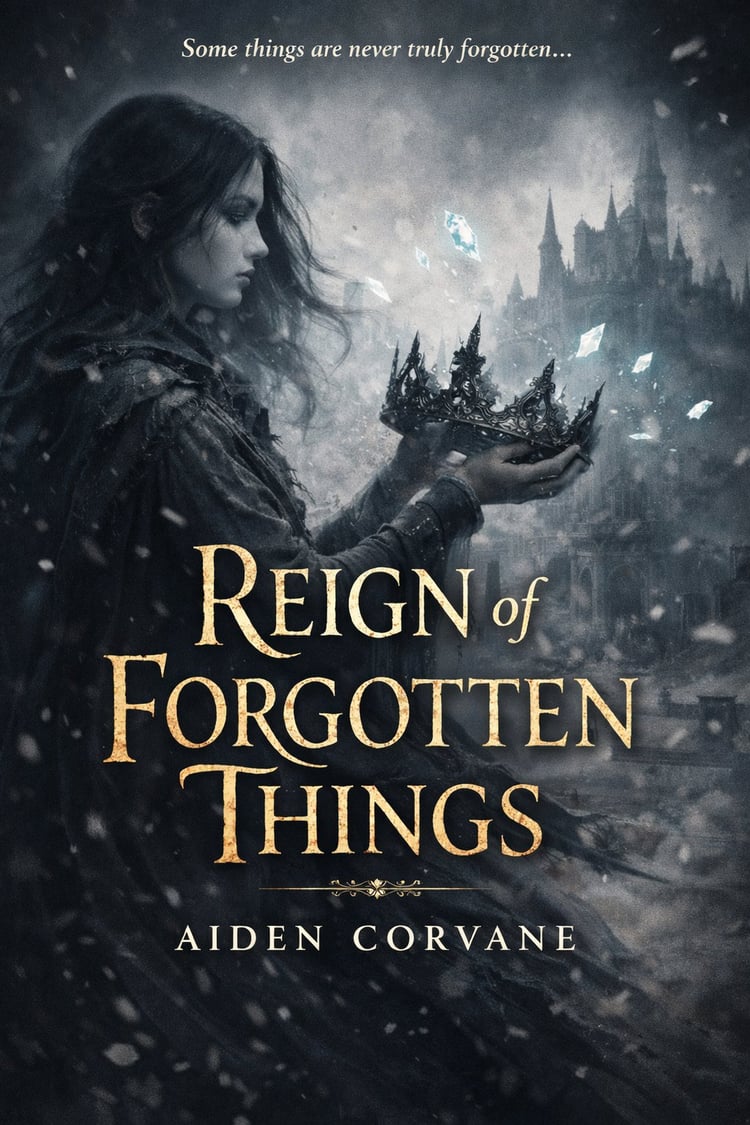 Reign of Forgotten Things book cover — epic fantasy by Aiden Corvane, Blue Signal Press