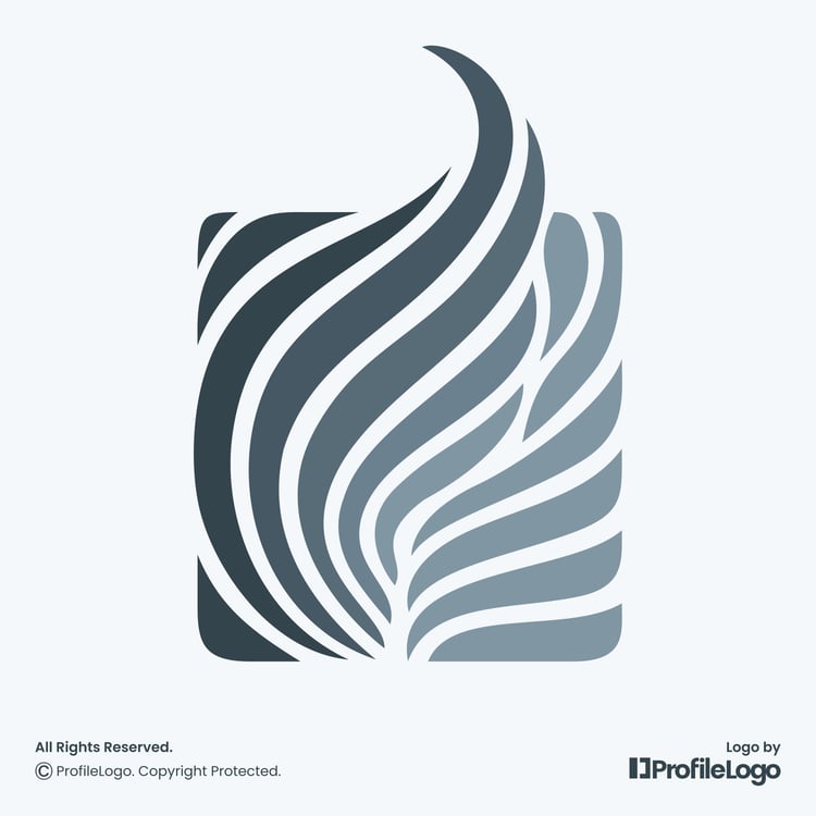 Swoosh line bird wing logo for sale by ProfileLogo with light blue background
