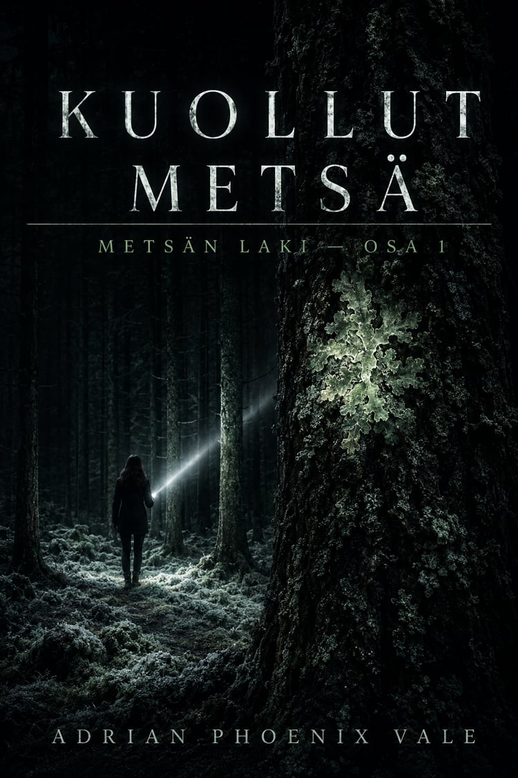 psykologinen trilleri,eco thriller,suomalainen dekkari,nordic noir romaani,metsämysteeri,ympäristötrilleri,rikosromaani,Kainuu romaani,murhamysteeri,jännittävä dekkari,luonnonsuojelu trilleri,korruptio romaani,suomalainen trilleri,Adrian Phoenix Vale,ekol