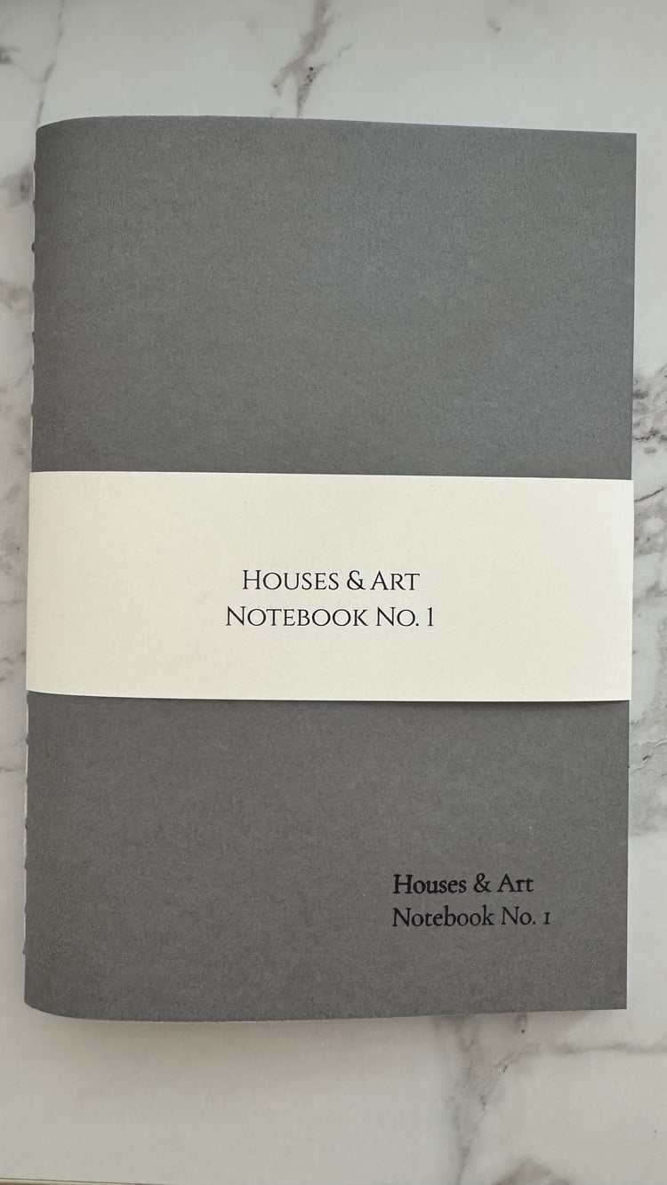 Houses & Art Notebook No. 1 Grey cover with bellyband