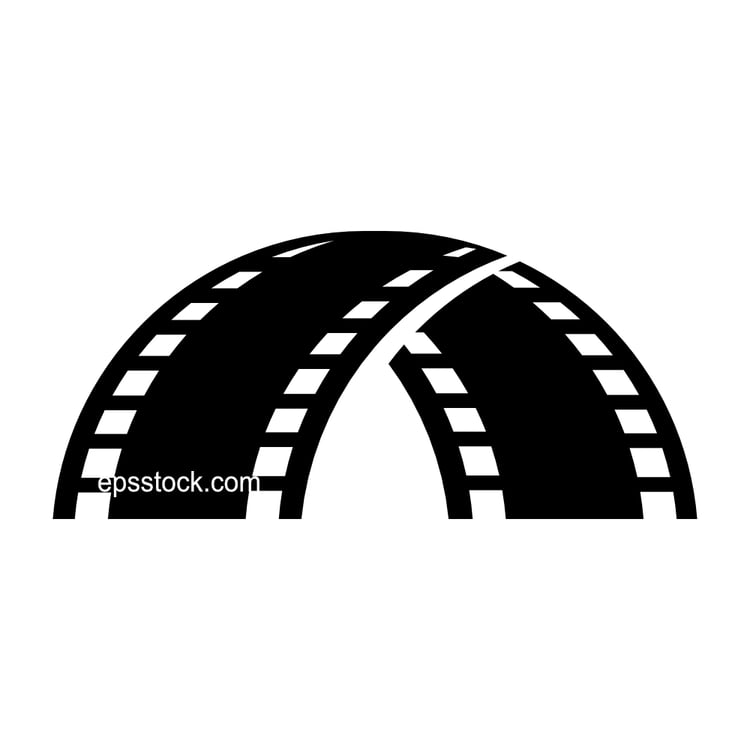 movie bridge symbol, black isolated vector silhouette