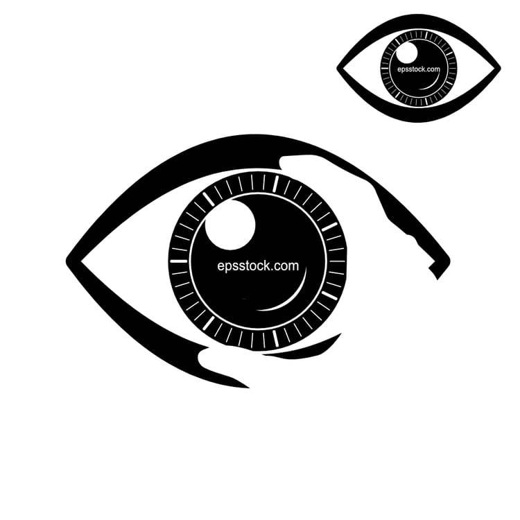 Eye exams for glasses, black isolated vector silhouette